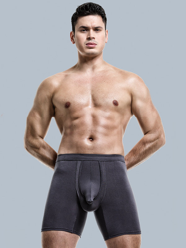 Mens Sport Leggy Boxer Separate Penis Pouch Breathable Scrotum Support  Underwear