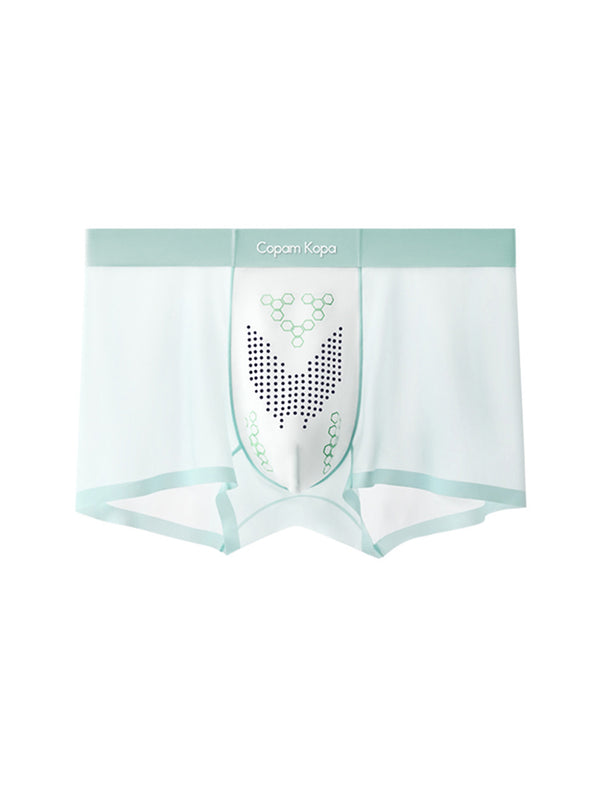 3 Szt. Męskie Cienkie Bare-Skin Bezszwowe Jedwab Lodowy Odporny na Wilgoć Bokserki