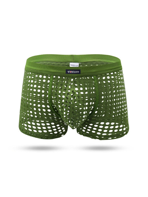 2 Pack Mænds Hollow Mesh Sexy Trendy Fugtafledende Trunks
