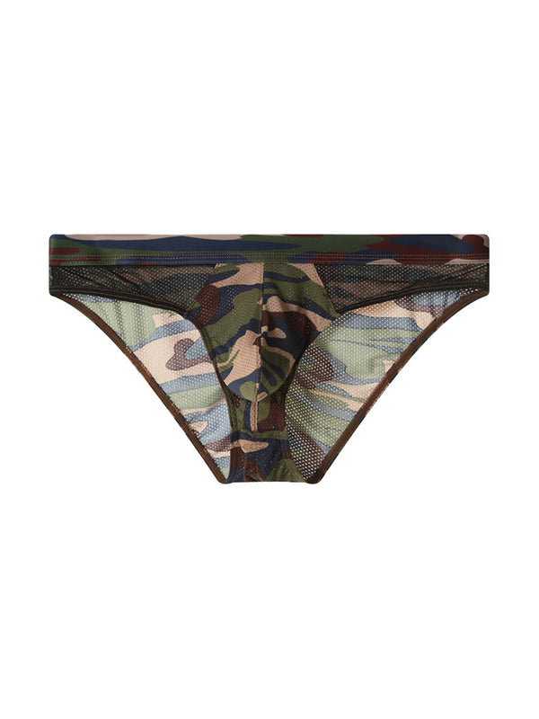 2 Szt. Męskie Klasyczne Camo Mesh U-Kształtna Kieszeń Oddychające Slipy