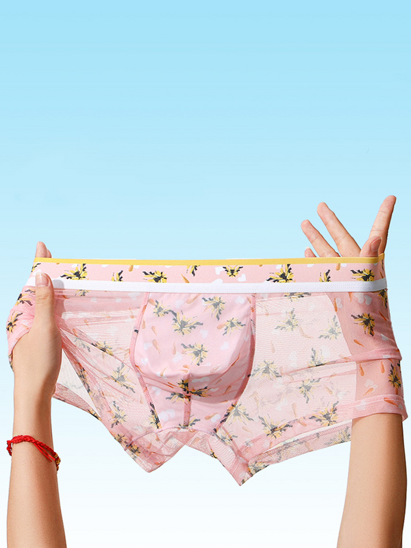 3 Pack Calzoncillos Tipo Trunk de Malla Estampados Sexys para Hombre