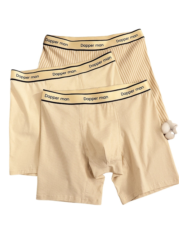 3 Confezioni Boxer aderenti Uomo Premium in Cotone Traspirante a Righe Design senza Cuciture Confortevole