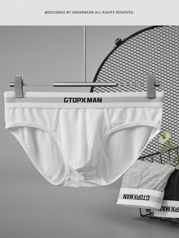 2-Pack Mutande Uomo Design Filettato Traspiranti Confortevoli a Vita Bassa Sottili U-convesso Slip