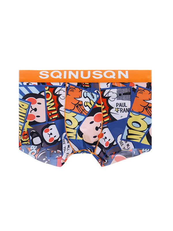 4 Pack Men's Breathable Printed Comfy Waistband Stretch Trunks