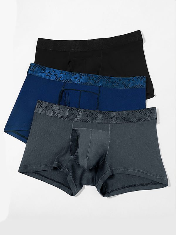 4 Pack Men’s Support Pouch Trunks With Functional Fly