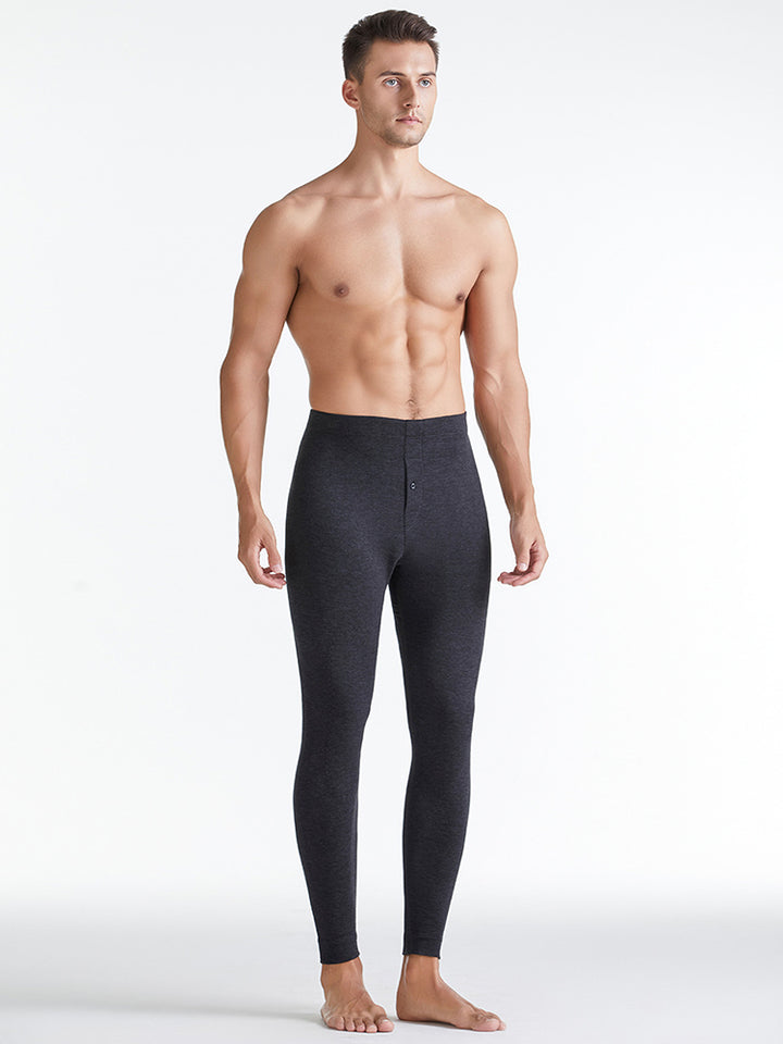 Men's Winter Thermal Long Johns With Button Fly