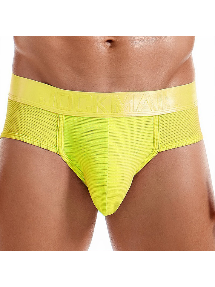 Men's Solid Color Mesh Breathable Sports Fitness Briefs