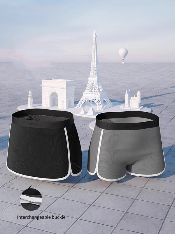 Men's Button Casual U-Shaped Roman Skirt Dual-Purpose Arrow Pants Underwear