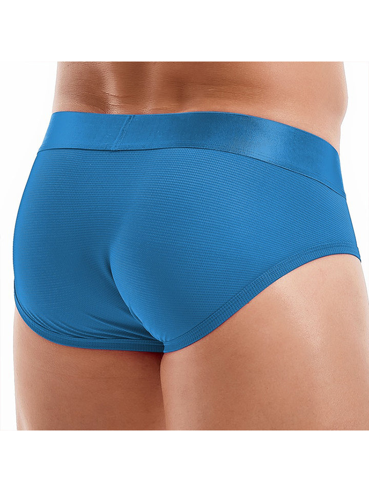 Men's Solid Color Mesh Breathable Sports Fitness Briefs