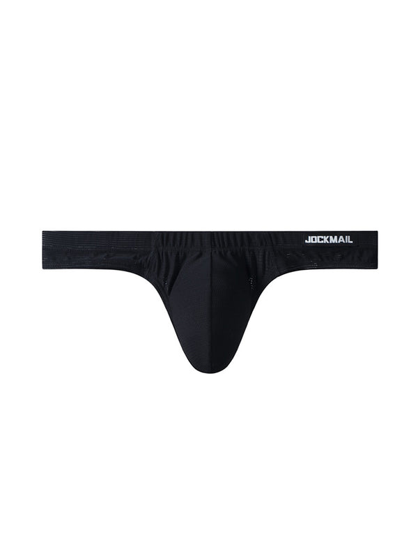 Herren Einfache Atmungsaktive Mesh Pouch Tanga & String