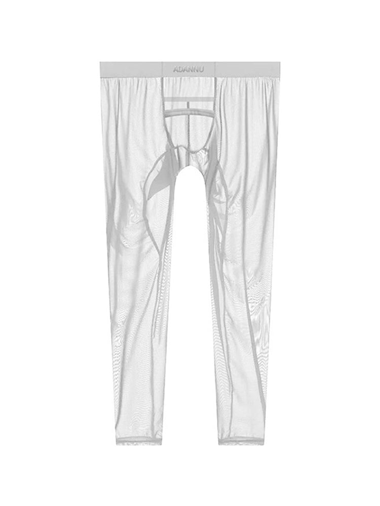 Men's Lightweight Semi-See-Through Sports Pants with Spacious