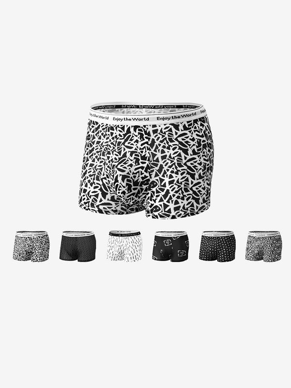 4 szt. męskie bokserki z nadrukiem z jedwabiu lodowego, wygodnym pasem i dopasowaniem