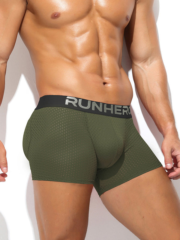 Herrars Andningsbara Nät Odörkontroll Snabbtorkande Stretch Fit Trunks