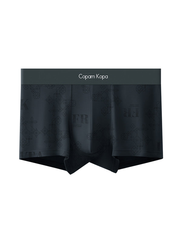 3 قطعة شورت بوكسر ضيق للرجال مطبوع قابل للتنفس قطني فائق النعومة