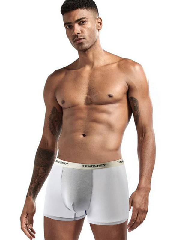 4 قطع شورت رجالي سريع الجفاف ومريح مضاد للبكتيريا من حرير الجليد شورت بوكسر ضيق