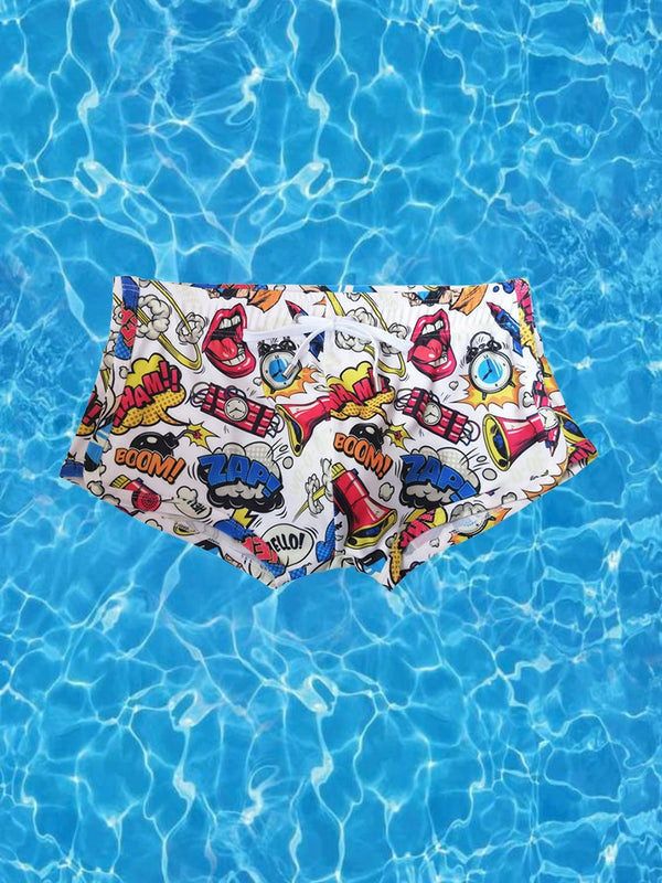 Heren Lage Taille Gedrukte Snel-Drogende Sport & Vakantie Naadloos Comfort Zwemshorts