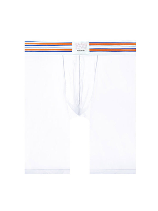 Boxer a metà coscia sportivi sexy semitrasparenti senza cuciture comodi elastici da uomo