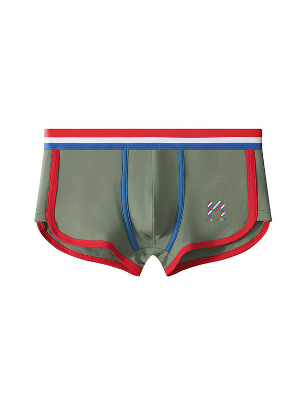 3 Pack Men's Solid Color Mid-Rise Breathable Antibacterial Sporty Cut Trunks