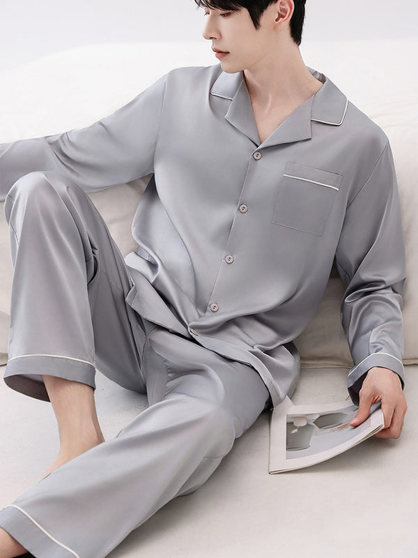 Heren Ice Silk Cooling Lichtgewicht & Luchtig Ultra-Zacht Gladde Huis- & nachtkleding