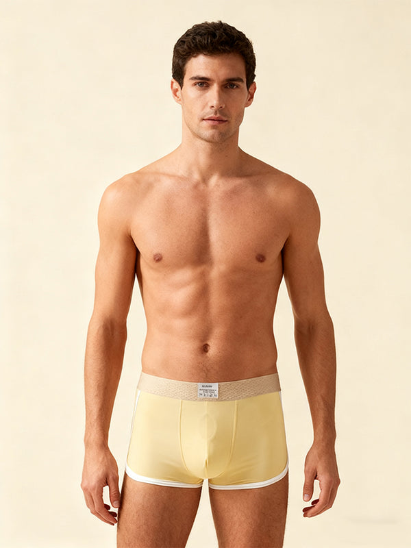 4 Pack Boxer Uomo Ultra Sottili Traspiranti Monocolore con Taschina Separata Liscia