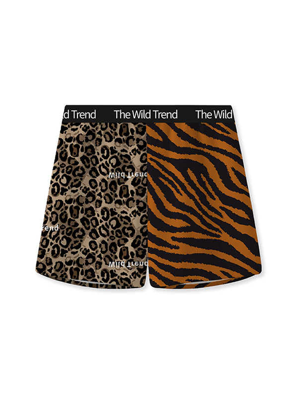 3 Pack Men's Leopard Print Ice Silk Loose-Fit Casual Boxer Briefs