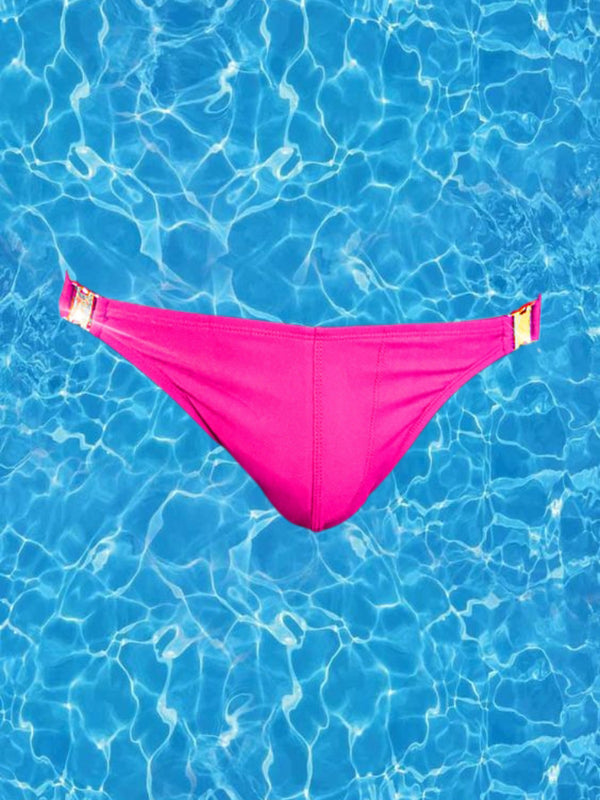 남성용 퀵드라이 냄새 제어 솔리드 컬러 사이드 스냅 수영 브리프