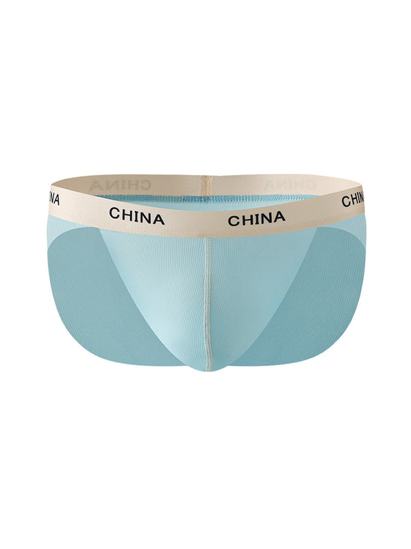 3 Pack Men's Ice Silk Lightweight & Transparent Skin-Feel Solid Color Briefs