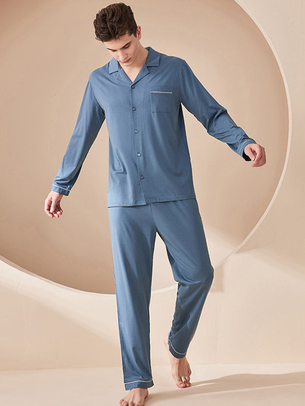 Men's Ultra-Soft Modal Solid Color Skin-Friendly Silky Touch Comfort Pajama Sets