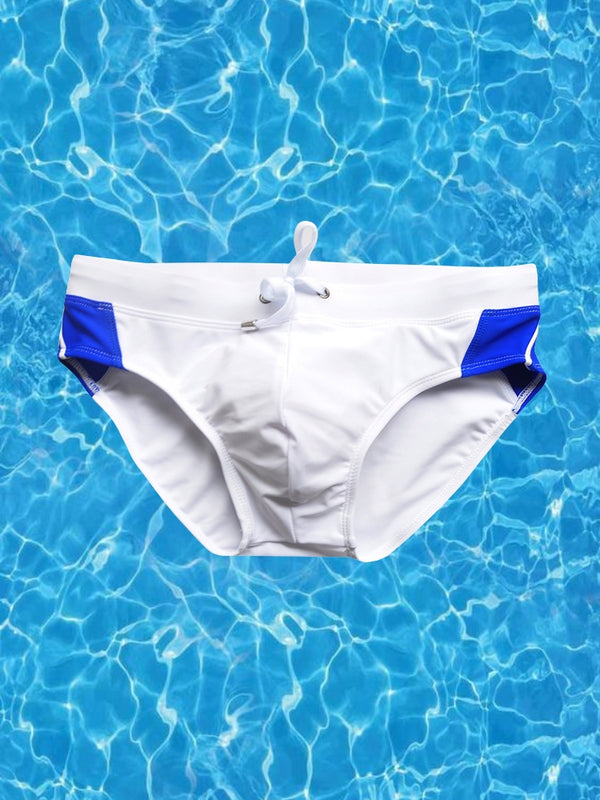 Męskie bezszwowe wygodne dwukolorowe szybkoschnące slipki kąpielowe