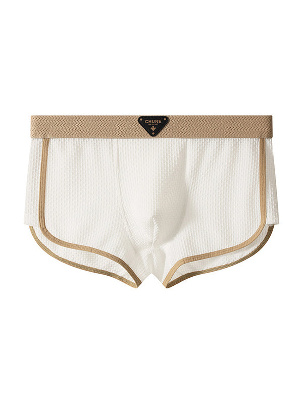 4 Szt. Męskie Jednokolorowe Mid-Rise Oddychające Bezszwowe Wygodne Bokserki