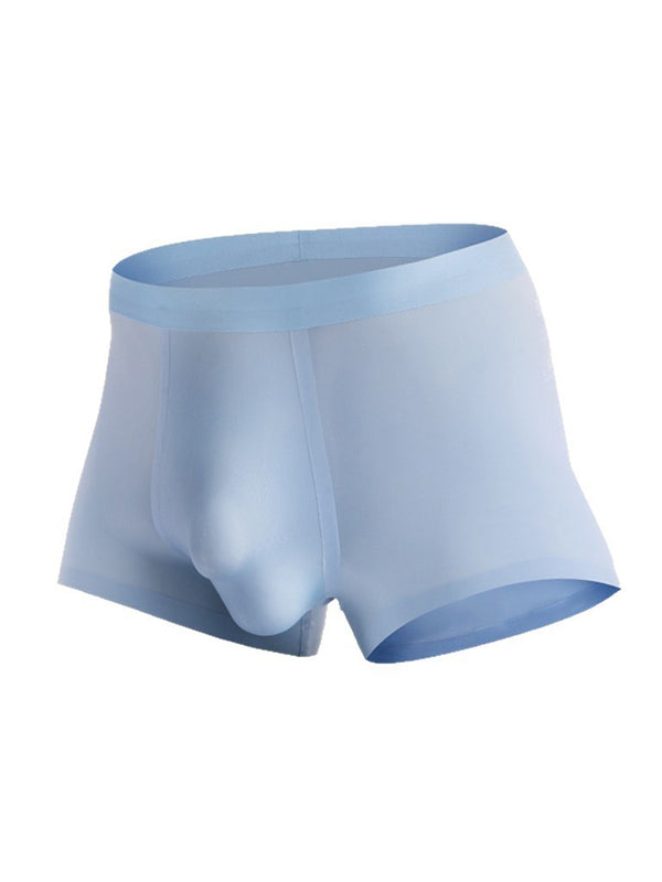 Men's Dual-Convex Gusset Comfy Waistband Ice Silk Trunks