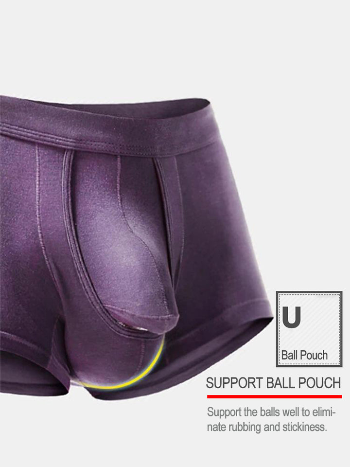 Men's Double Pouch Underwear Separate Pouch Modal Trunks | Mr Saker