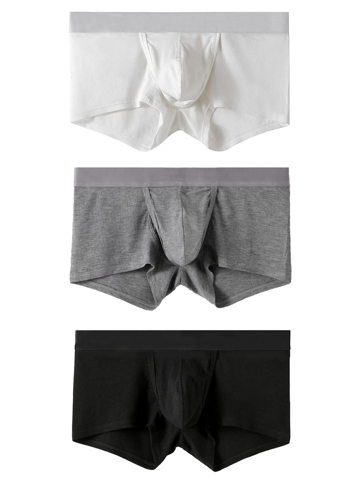Separation Boxers 3 Pack Ribbed Separate Support Pouch Boxer Briefs | Mr Saker