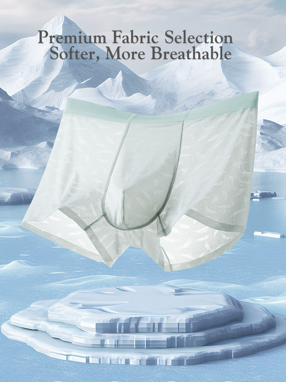 3 Pack Men's Lightweight & Airy Seamless Comfort Ice Silk Trunks | Mr Saker