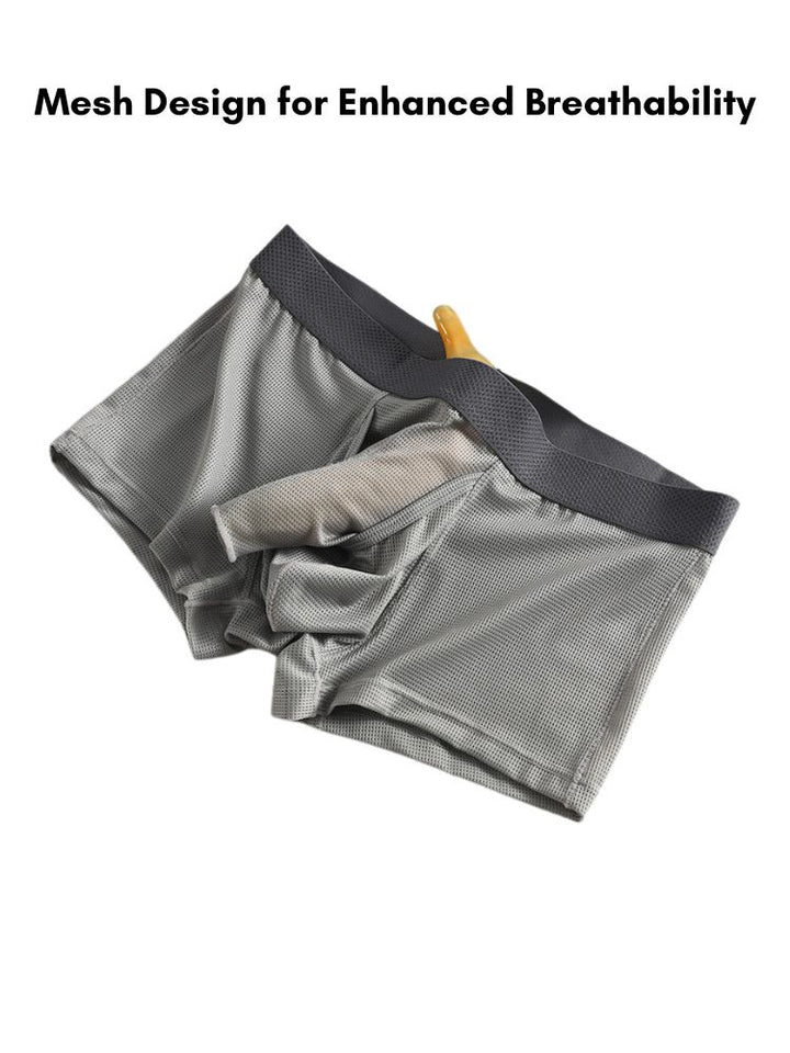 Split Pouch 3 Pack Men's Ice Silk Front Split Pouch Breathable Mesh Cooling Trunks ...