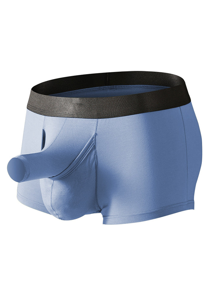 Men's Dual Ball Pouch Trunks With Fly Front