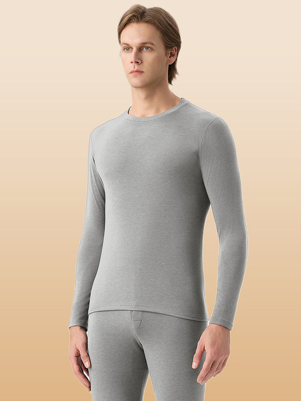 Męskie ultra miękkie modal second-skin ciepłe w dotyku jednokolorowe przytulne komplety termiczne