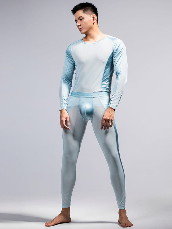 Magliette e Calzamaglia da Attività Uomo in Tessuto Ultra Sottile Mantenimento della Forma Design Anti-Sfregamento