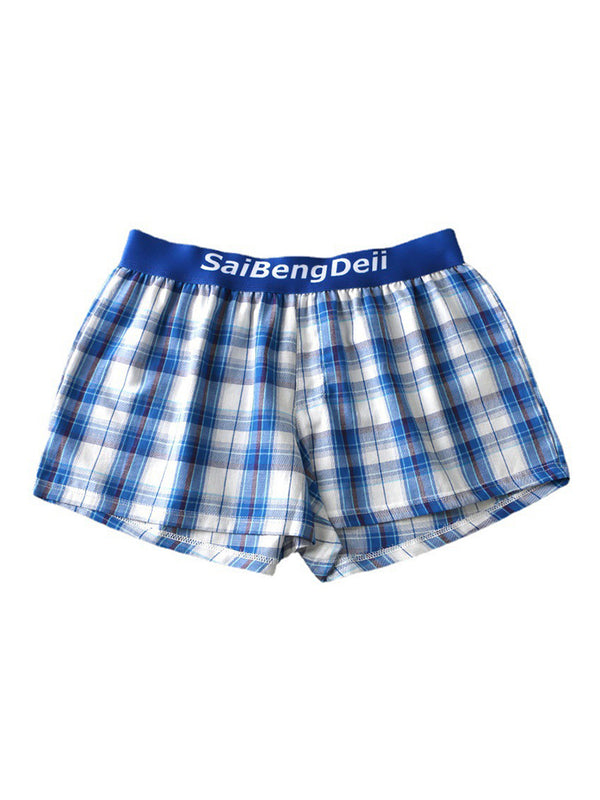 2 قطعة من سراويل البوكسر الداخلية للرجال ذات الخصر المتوسط المصنوعة من القطن الممتاز والمربعات سريعة الجفاف