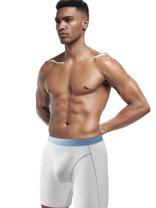 2 Confezioni Boxer aderenti Sportivi in Seta Ghiacciata Antisfregamento a Lunghezza Estesa per Uomini