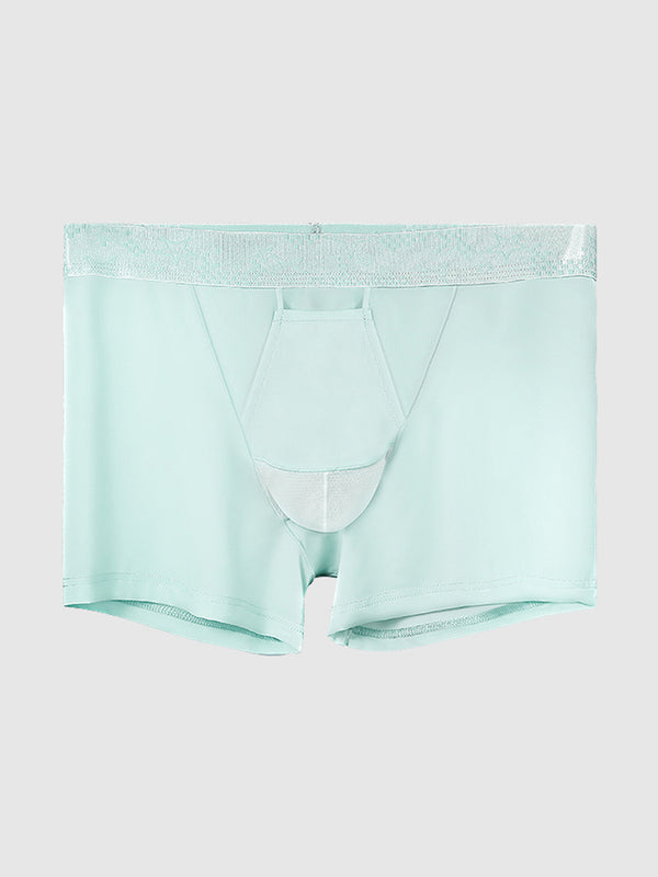 2枚 メンズ 超薄型 アイスシルク 取り外し可能ガセット 通気性 トランクス