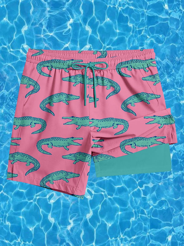 Heren lichtgewicht en luchtige driekwartlengte zwem- en wandelsnel drogende loszittende boardshorts