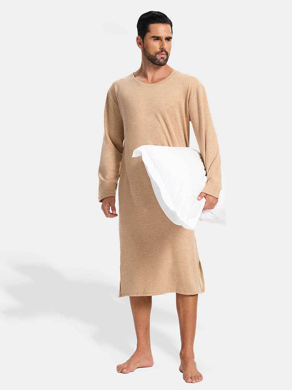 Herren Lange-Mouw Romper Ultra-Zacht Naadloos Comfort Nachtkleding