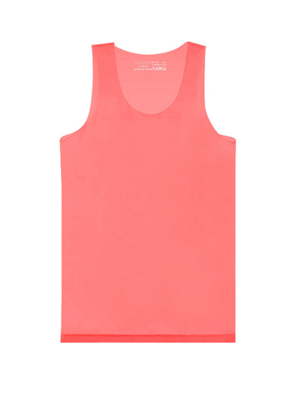 Men's Ice Silk Sporty Cut Quick-Dry Lightweight Cooling  Activewear Tops