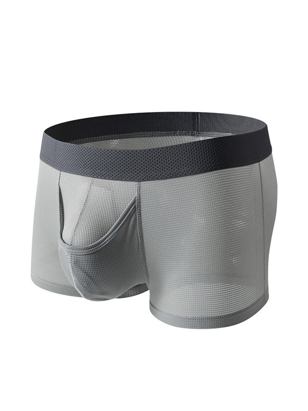 3 Pack Mænds Is Silke Foran Splittet Pung Åndbar Mesh Køling Komfort Trunks