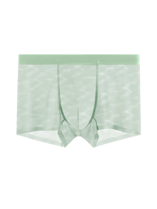 3 Szt. Męskie Lekkie i Przewiewne Bezszwowe Bokserki z Komfortowego Jedwabiu Lodowego