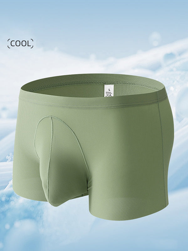 Pack de 3 Bragas Sexys de Malla de Seda Helada para Hombres, Color Sólido
