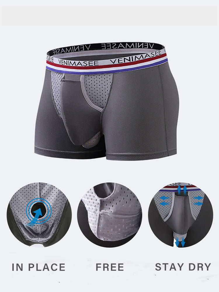 Separation Boxers 3 Pack Men's Breathable Divided Double Pouch Boxer Briefs | Mr Saker