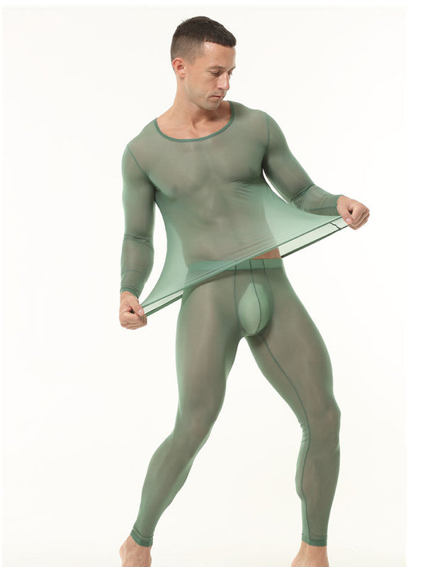 Heren Ultra-Dunne IJszijde Transparante Sensuele Naadloze Sportshirts & Maillots