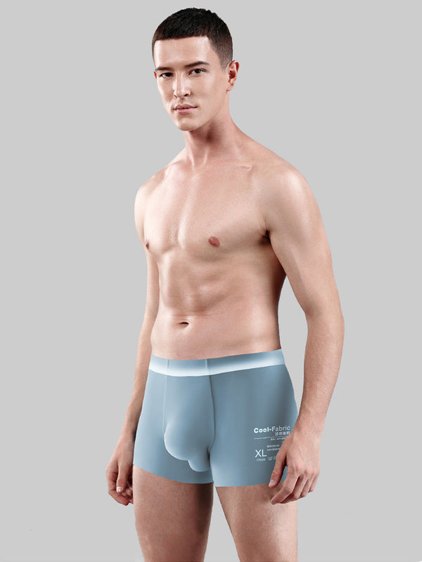 جذوع رجالية مقاومة للبكتيريا بدون خيوط بلون واحد قابلة للتنفس شورت بوكسر ضيق